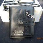 JEEP valódi bőr pénztárca, RFID védett, lánccal, karabinerrel, új fotó