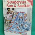 Sunbonnet Sue & Scottie 8db Amerikai Foltvarrás Patchwork Baba Takaró és Párna Projekt USA fotó