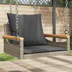 szürke polyrattan hintapad párnákkal 63 x 62 x 40 cm fotó