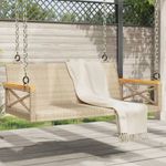 bézs polyrattan hintapad 109 x 62 x 40 cm fotó