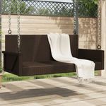 barna polyrattan hintapad 119 x 56 x 48 cm fotó