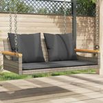 szürke polyrattan hintapad párnákkal 109 x 62 x 40 cm fotó