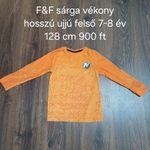 F&F sárga vékony hosszú ujjú felső 7-8 év 128 cm fotó