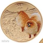 KUTYA ÉVE 2018 UNC CSAU CSAU CHOW CHOW ARANYOZOTT SZÍNEZETT EMLÉKÉRME 40MM fotó