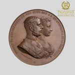 1881 Ferenc József bronz érem Rudolf trónörökös esküvőjére 55mm (24/10/13) fotó