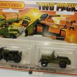 Matchbox Two packs TP-11 Military Jeep s and Motor Cycle fotó