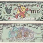 DISNEYLAND 5 Disney Dollars 2000 - GOOFY KUTYA - MILLENNIUM KIADÁS UNC fotó