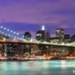 Ingyen posta, kész kép feszítőkeretben, Vászonkép, Amerika, New York, Brooklyn Híd, Este fotó