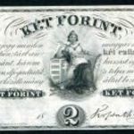 1852 E 2 Forint UNC hajtatlan Kossuth emigrációs szabadságharcos bankó fotó