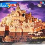 3D-s puzzle, Mont Saint Michel. Francia gránitszikla árapálysziget. Középkori vár, kolostor, börtön. fotó