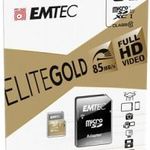 Memóriakártya, microSDXC, 64GB, UHS-I/U1, 85/20 MB/s, adapter, EMTEC "Elite Gold" fotó