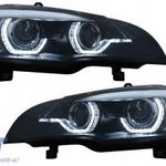 Xenon fényszóró Angel Eyes 3D LED DRL alkalmas BMW X5 E70 (2007-2010) Fekete AFS fotó