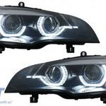 Xenon fényszóró Angel Eyes 3D Dual Halo Felnik LED DRL alkalmas BMW X5 E70 (2007-2010) Fekete fotó