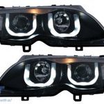 U LED Angel Eyes fényszórók BMW 3 Series E46 Facelift Limousine Touring (2001-2005) fekete típushoz fotó