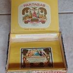 Partagas Havanna kubai szivar gyári zárjegyes dekoratív fadoboza (25 chicos) - 1970 k. Fidel Castro fotó