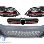 Első lökhárító alkalmas VW Golf VII Golf 7 2013-up GTI Look fényszórókkal 3D RED LED DRL irányfén... fotó