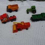 5 régi Matchbox vonat traktor kombájn teherauto fotó