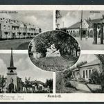 Zamárdi (Balaton), 5 részlet (Pannónia, Telepi kápolna, Állomás, szobor), 1940. fotó