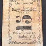 1860 Abonemment (utalvány) a Nagy Komlóban 15 krajcár értékben (41) fotó