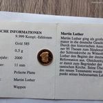 Luther Márton emlékérme 2000. 14 karát, 1/2 g NMÁ fotó