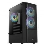 Aerocool Quantum Mesh Tempred Glass Black ACCM-PV31033.11 Alkatrész Ház fotó