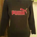 PUMA 100% pamut rugalmas sötétszürke bordás meleg téli pulóver L újszerű fotó