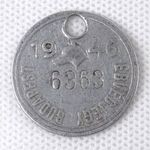 1Q208 Eb védjegy kutya bárca biléta 1946 Budapest fotó