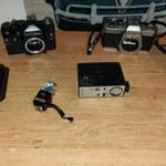 YASHICA FR és ZENIT 11 régi filmes fényképezőgép, vaku, objektív csomag egyben fotó