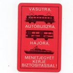 1967 Állami Biztosító 2. Vasutra, Autóbuszra, Hajóra menetjegyét biztosítással kérje kártyanaptár fotó