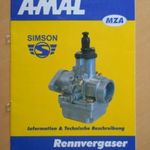 "SIMSON". RENNVERGASER 16T, 18T, 19T, 21T. 2009. AMAL KARBURÁTOR KEZELÉSI ÉS BEÁLLÍTÁSI ÚTMUTATÓ. fotó