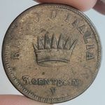 1810 V Napóleoni Olasz Királyság I. Napóleon 3 Centesimi / Cent MÁSODIK LEGRITKÁBBB VERET!!!! fotó