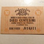 1918 VELENCE - OLASZ 10 CENT !!! HAJTATLAN fotó