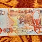 1992-2010 -es ZAMBIA - 50 Kwacha vízjeles fémszálas bankó UV aktivitással!!! (L2655) fotó