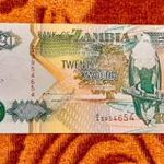 1992 -es hajtatlan UNC ZAMBIA - 20 Kwacha vízjeles fémszálas bankó UV aktivitással!!! (L2681) fotó