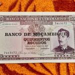 1976 -os MOZAMBIQUE - 500 Escudos vízjeles fémszálas bankó UV aktivitással!!! (L2679) fotó