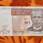 2004 -es MALAWI - 10 Kwacha vízjeles fémszálas bankó UV aktivitással!!! (L2667) fotó