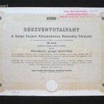 Salgó-Tarjáni Kőszénbánya részvényutalvány 100x30 pengő 1944 fotó