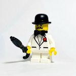 Hercule Poirot - Fehér öltönyben EREDETI LEGO egyedi minifigura - Új fotó