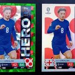 Jack Grealish Anglia Hero és annak Green Emerald Crystal Parallel focis kártya Topps Euro 2024 fotó