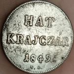 1849 NB "Szabadságharc" Ezüst 6 Krajczár / Krajcár NAGYON RITKA!!! fotó