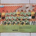 Rába ETO Győr dupla oldalas foci csapatkép poszter 1977 - NB1 bajnokság labdarúgás KS melléklet fotó