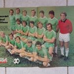 Kaposvár Rákóczi dupla oldalas foci csapatkép poszter 1977 - NB1 bajnokság labdarúgás KS melléklet fotó