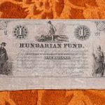 1852 -es Emigrációs Kossuth ezüst 1 Dollar Szabadságharcos ívszéles bankó Ritka !! (L2498) fotó