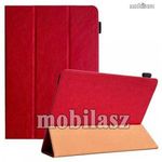 UNIVERZÁLIS notesz / mappa tablet PC tok - PIROS - álló, bőr, oldalra nyíló flip cover, TRIFOLD a... fotó