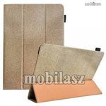 UNIVERZÁLIS notesz / mappa tablet PC tok - ARANY - álló, bőr, oldalra nyíló flip cover, TRIFOLD a... fotó