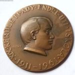 1961, BUDAPEST - ADY ENDRE ÚTI ISKOLA, ÓRIÁSI BRONZ PLAKETT! fotó