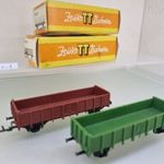 A480A TT 1: 120 BTTB Zeuke 2db vasútmodell nyitott tehervagon + tárolódobozok fotó