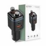 Bluetooth FM-transmitter / szivargyújtó töltő - USB +Type-C + MP3 + TF/microSD kártyaolvasó + QC3.0 fotó