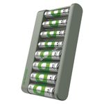 GP AA / AAA akkutöltő 8 csatornás Eco E821 + 4db AA 2100mAh ceruza akku + 4db AAA akku fotó