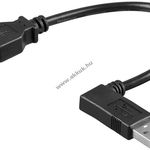 USB-A 2.0 hosszabbító kábel 90° balra > USB-A anya csatlakozó - A készlet erejéig! fotó